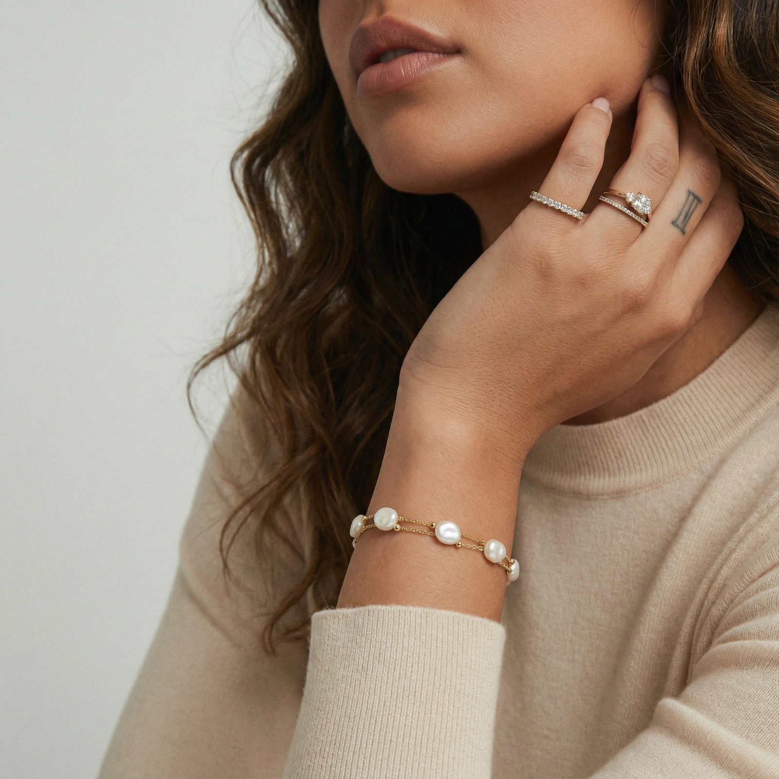 baroque pearl layered bracelet baroque pearl layered bracelet