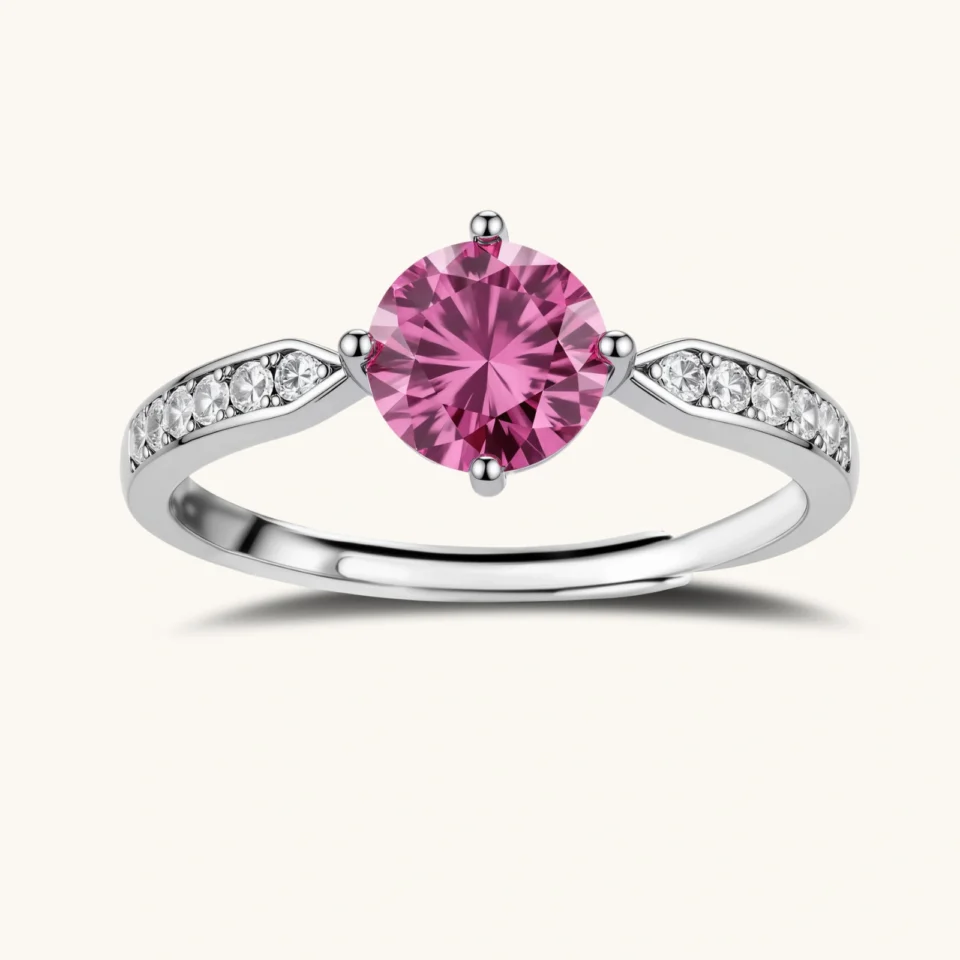 Hillier Pink Moissanite Ring